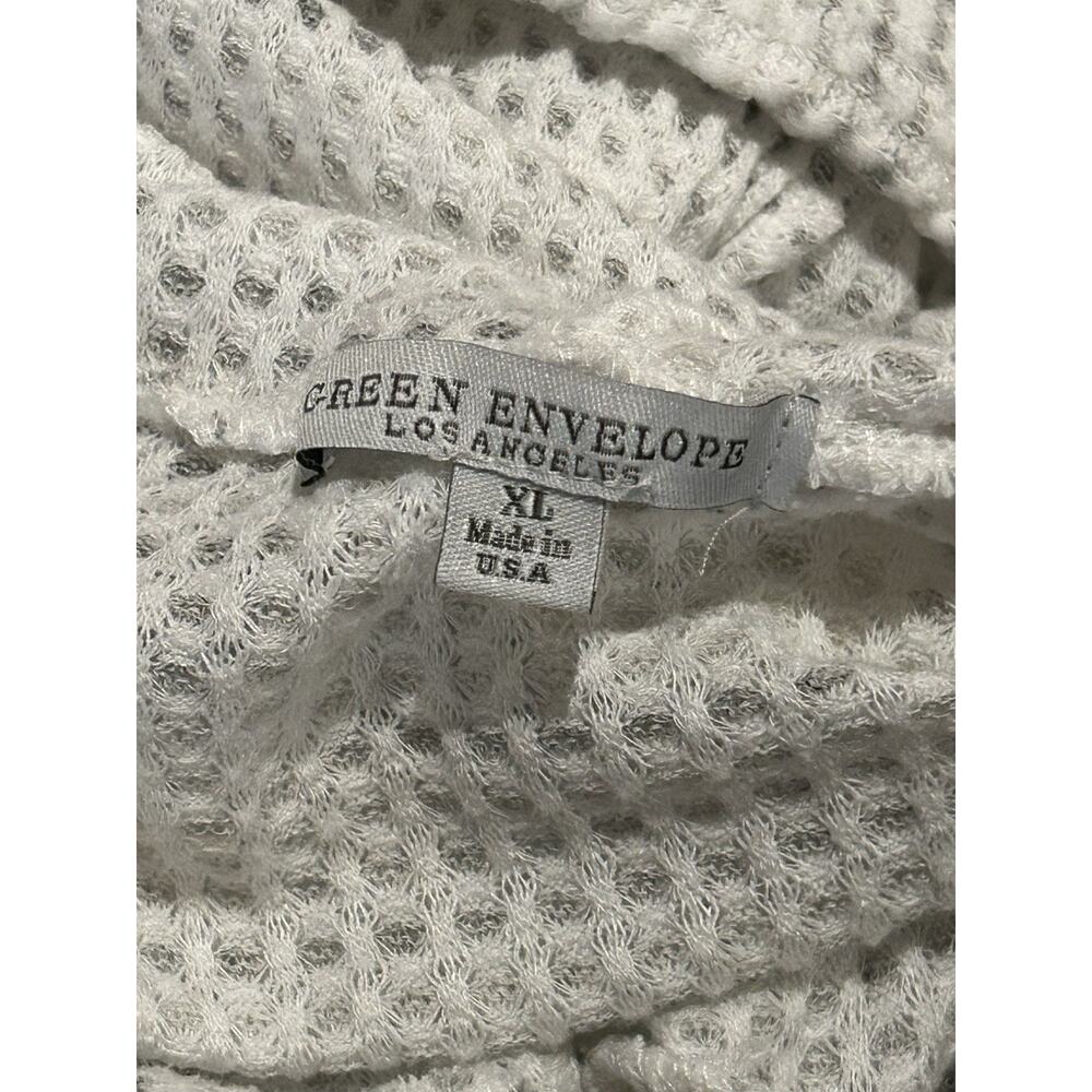 Green Envelope Women's White Textured Pullover Hoodie Size XL - Picture 3 of 3